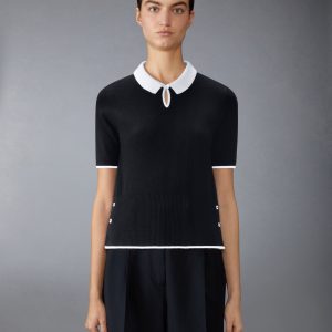 JERSEY STITCH CASHMERE POLO