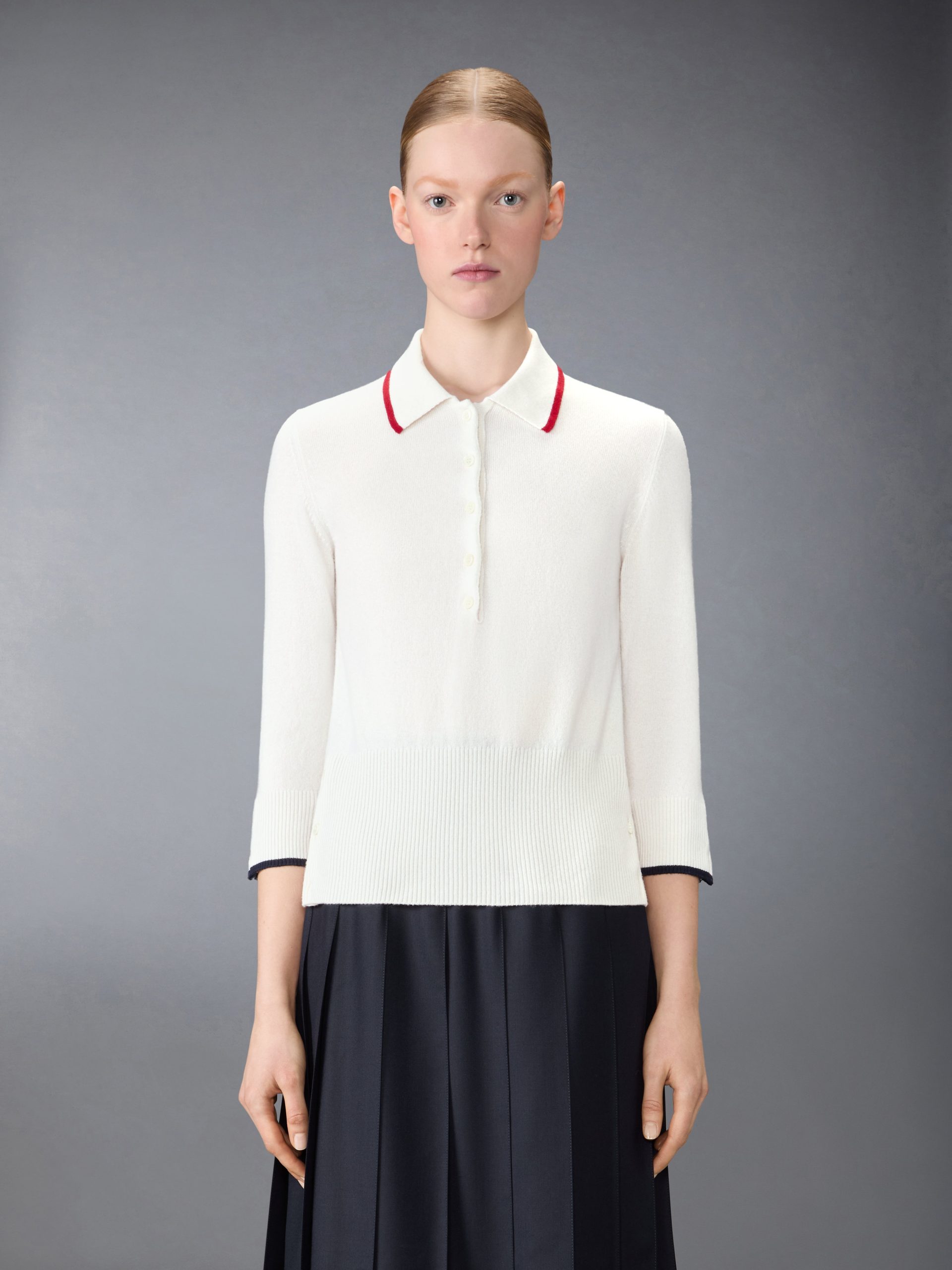 BROWNE 65 JERSEY INTARSIA CASHMERE POLO