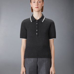 BROWNE 65 JERSEY INTARSIA CASHMERE POLO