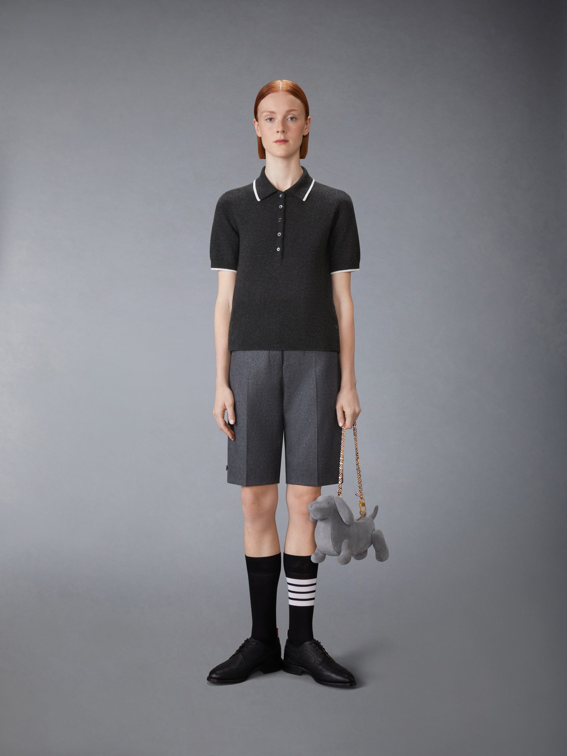 BROWNE 65 JERSEY INTARSIA CASHMERE POLO - Image 3