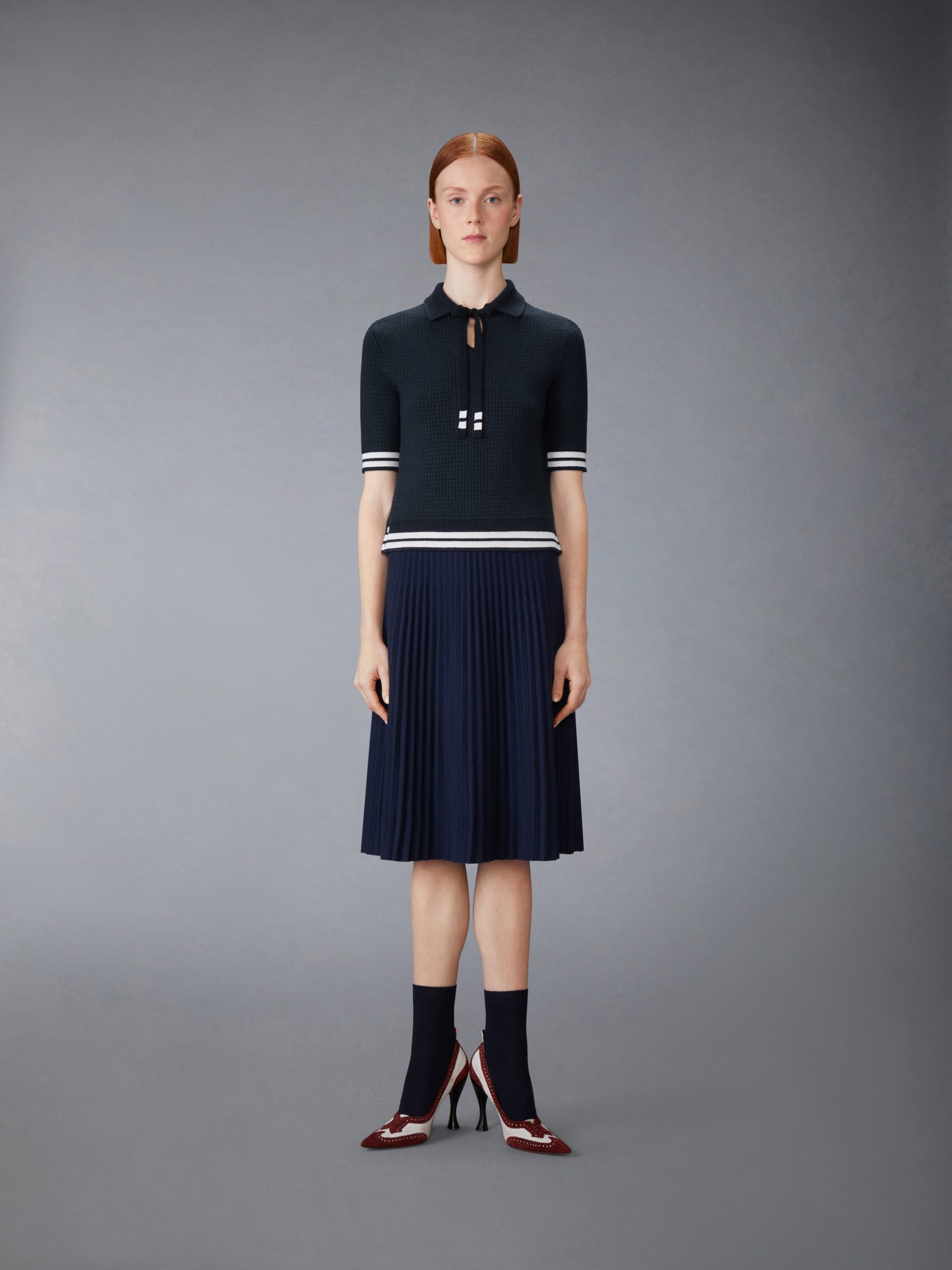 TUCK STITCH SILK CASHMERE & WOOL POLO - Image 3