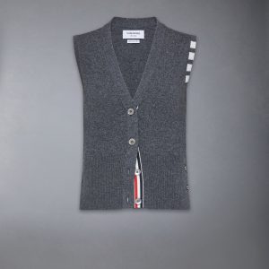 CASHMERE 4-BAR CARDIGAN VEST