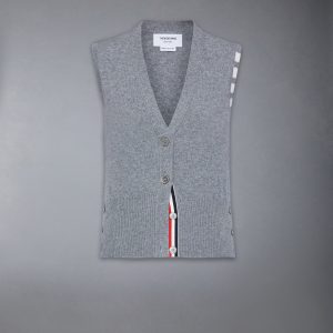 CASHMERE 4-BAR CARDIGAN VEST