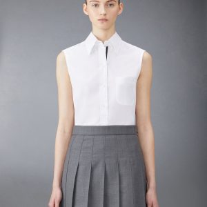 POPLIN SLEEVELESS SHIRT