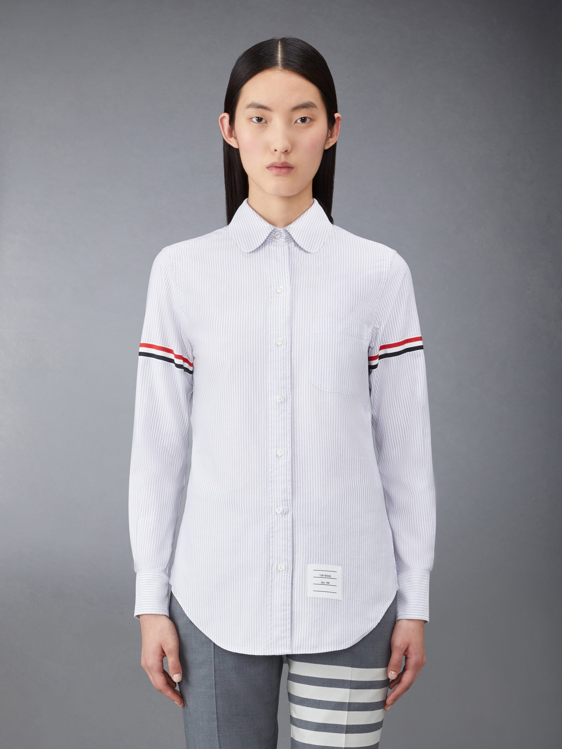 STRIPE OXFORD ARMBAND CLASSIC ROUND COLLAR SHIRT - Image 2