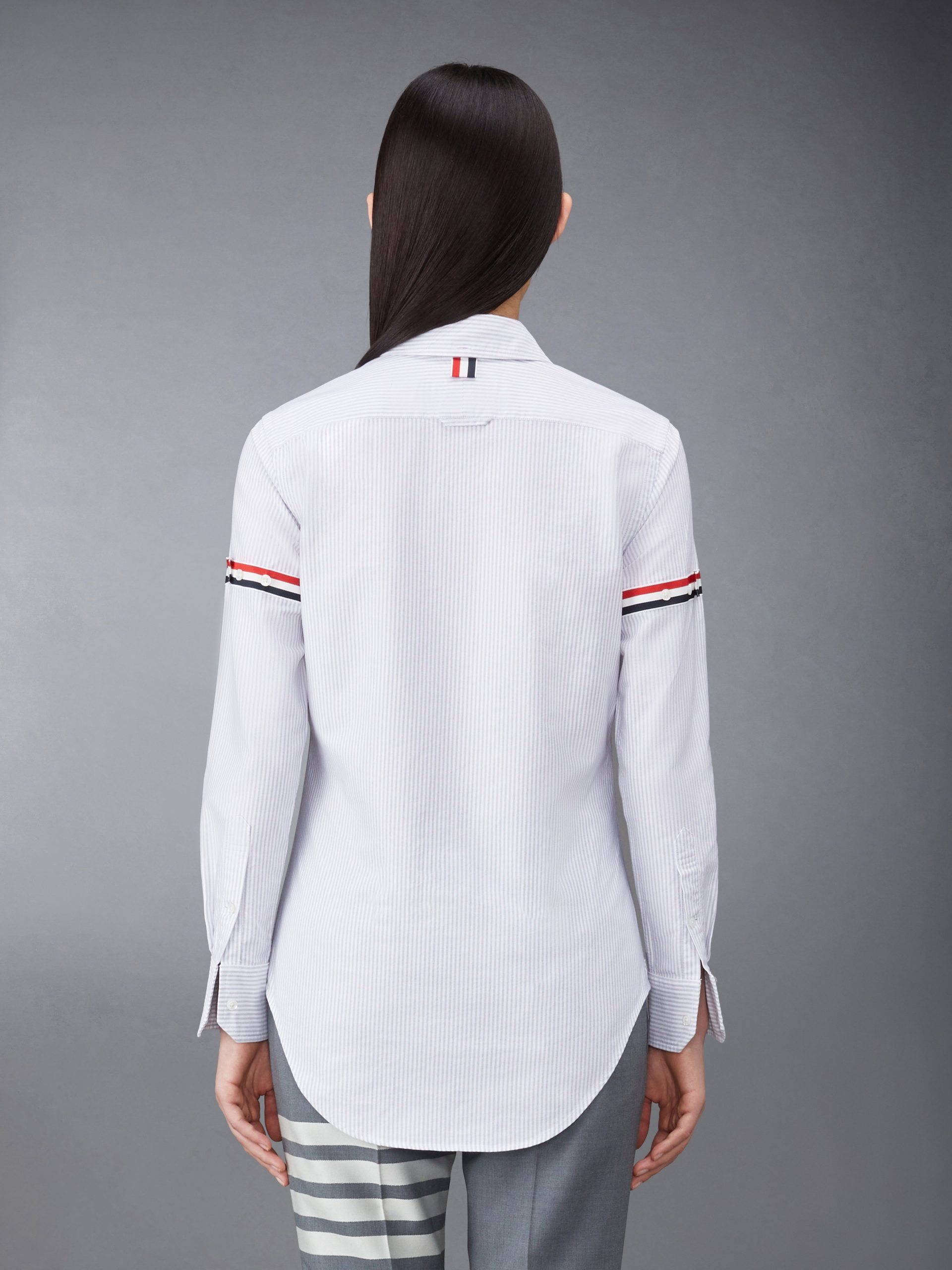 STRIPE OXFORD ARMBAND CLASSIC ROUND COLLAR SHIRT - Image 3