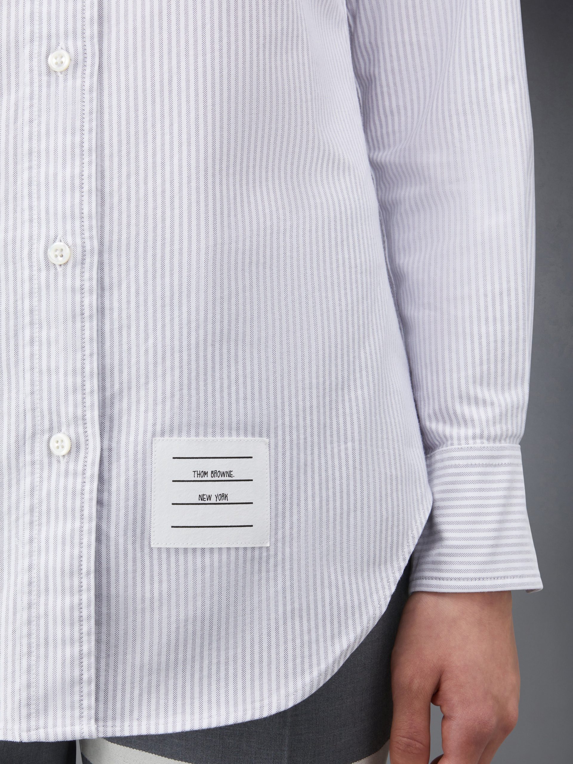 STRIPE OXFORD ARMBAND CLASSIC ROUND COLLAR SHIRT - Image 6
