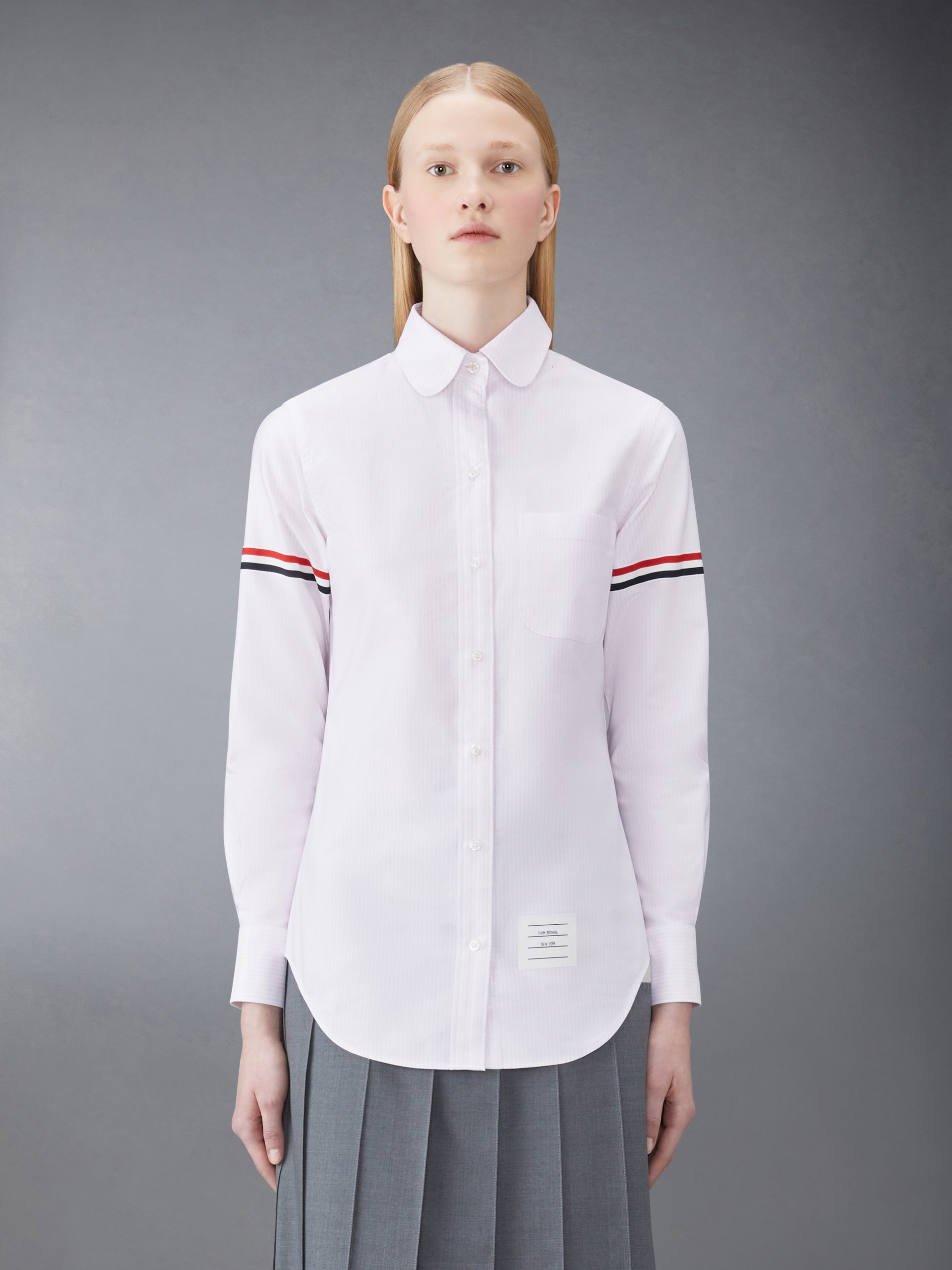 STRIPE OXFORD ARMBAND CLASSIC ROUND COLLAR SHIRT - Image 2