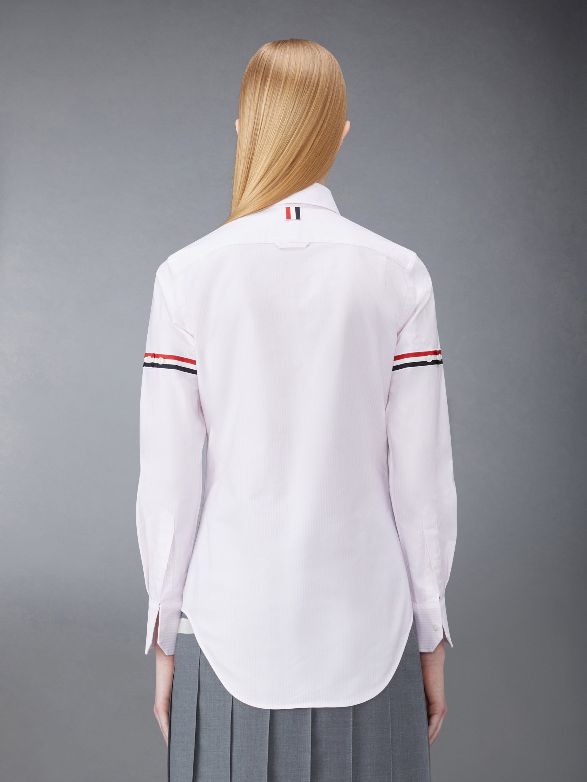 STRIPE OXFORD ARMBAND CLASSIC ROUND COLLAR SHIRT - Image 3