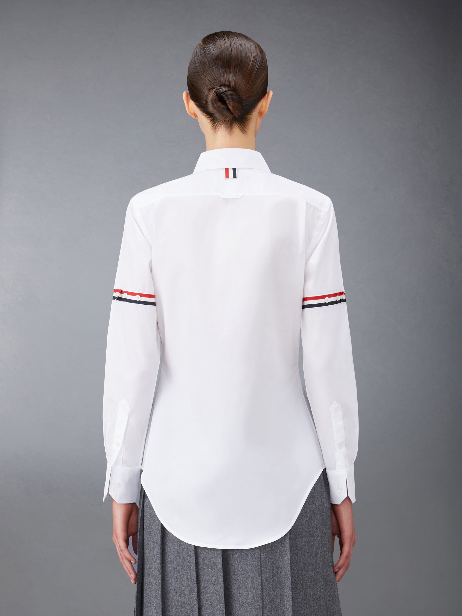 POPLIN ARMBANDS CLASSIC ROUND COLLAR SHIRT - Image 3