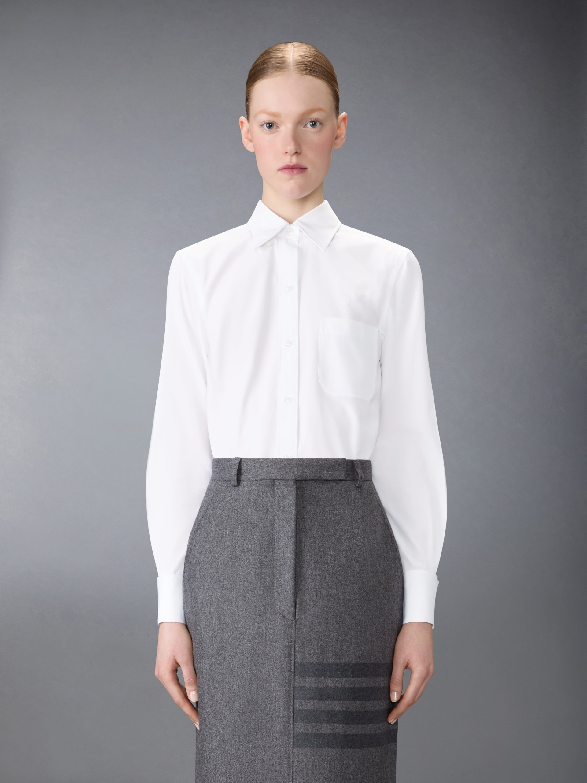 SOLID POPLIN FRENCH CUFF SHIRT