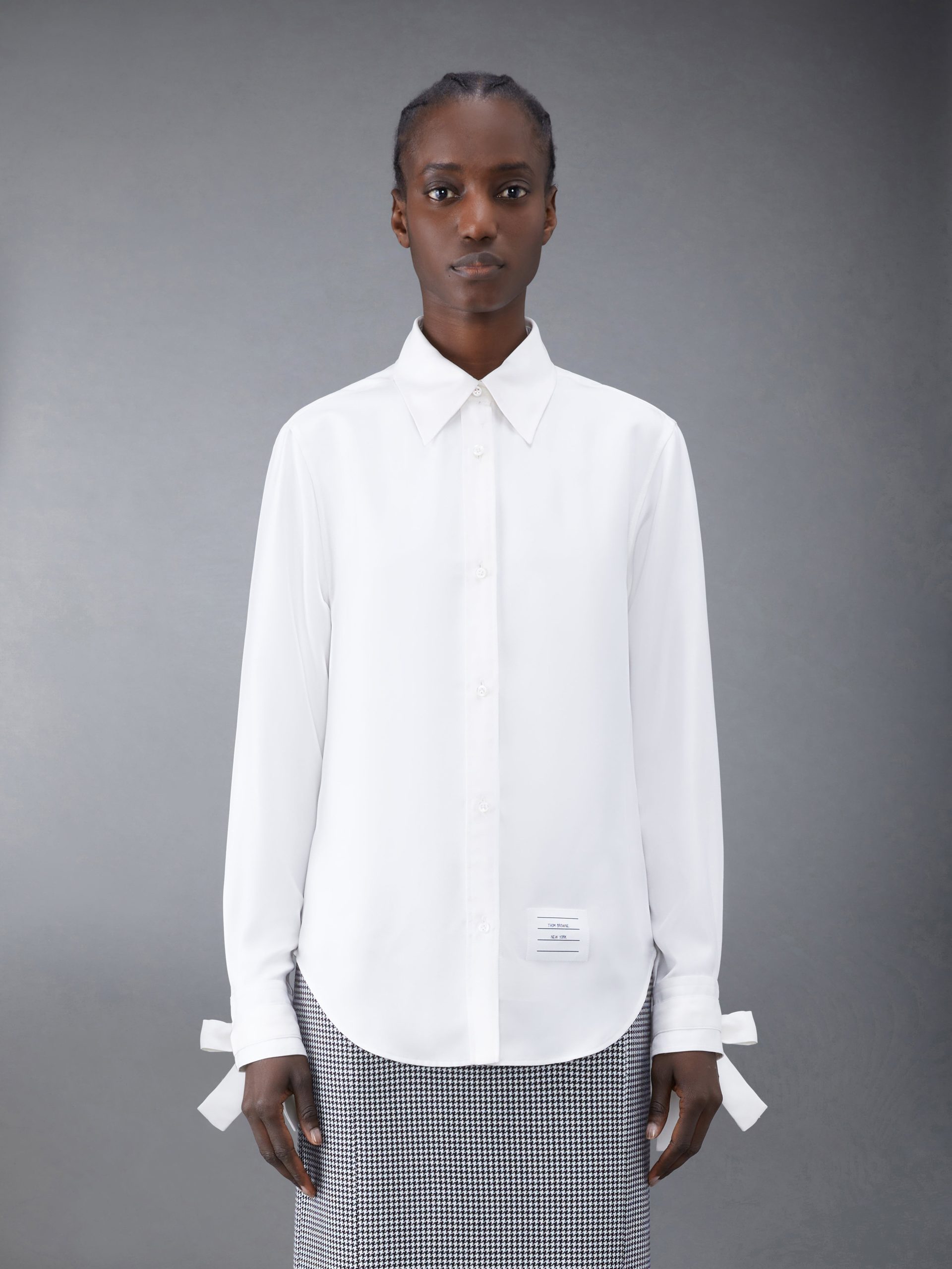 Silk Twill Scarf Cuff Easy Fit Shirt - Image 2