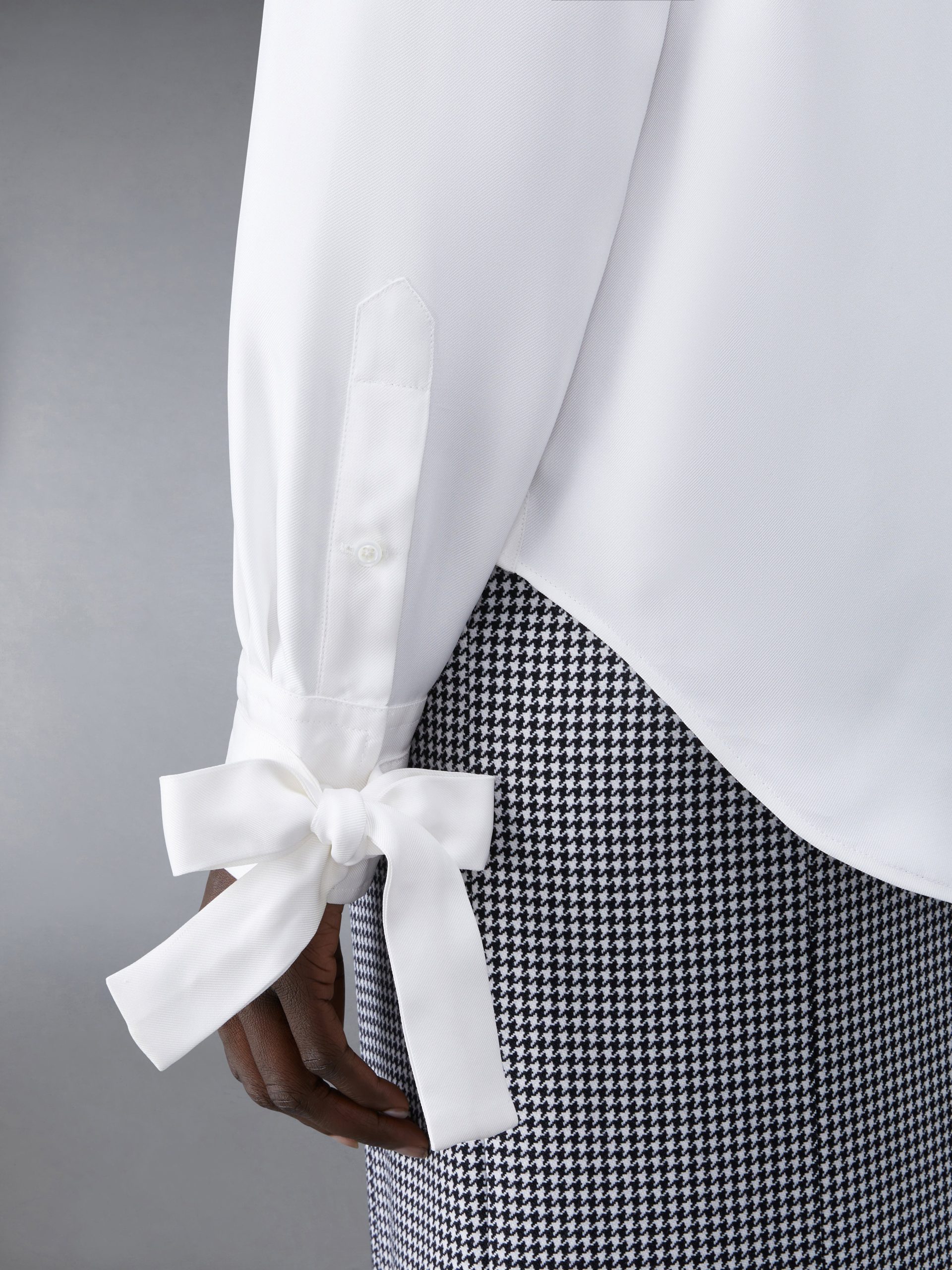 Silk Twill Scarf Cuff Easy Fit Shirt - Image 5