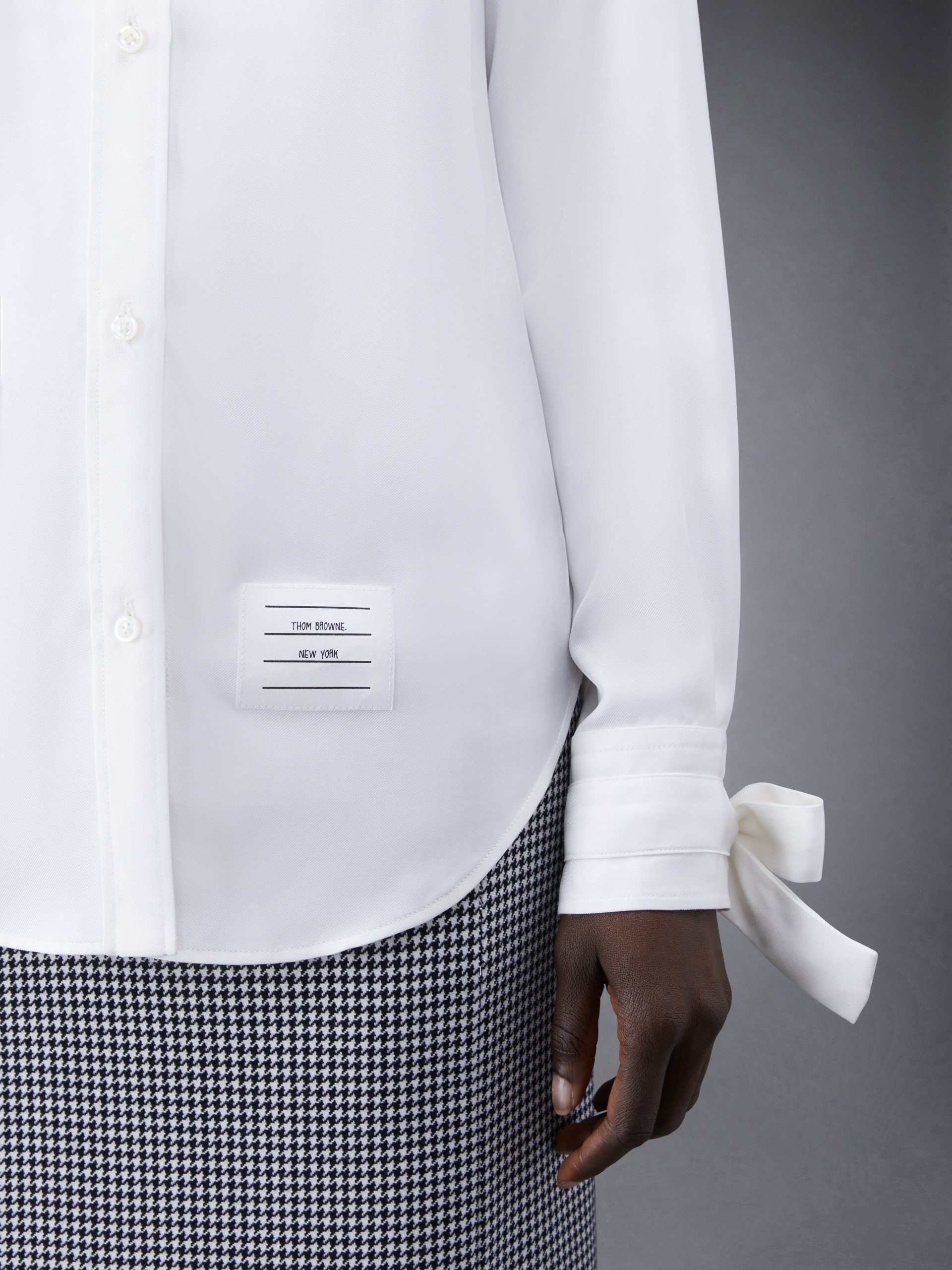 Silk Twill Scarf Cuff Easy Fit Shirt - Image 6