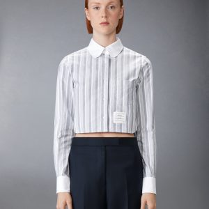 STRIPED OXFORD CROPPED SHIRT