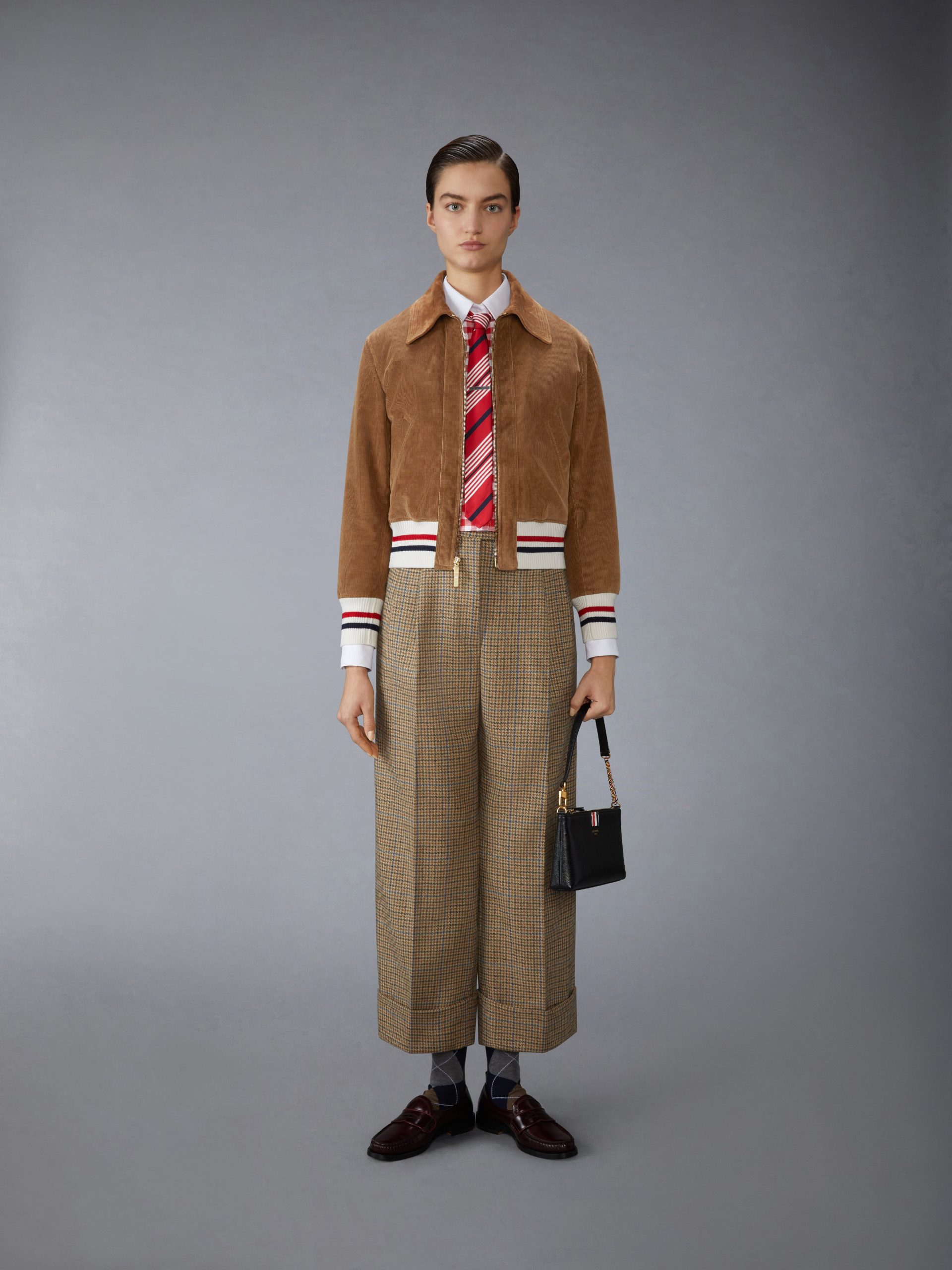 GINGHAM CHECK FLANNEL 4-BAR CROPPED SHIRT - Image 3