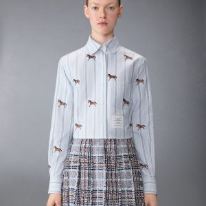 LUNAR NEW YEAR HORSE 4-BAR CROPPED OXFORD SHIRT