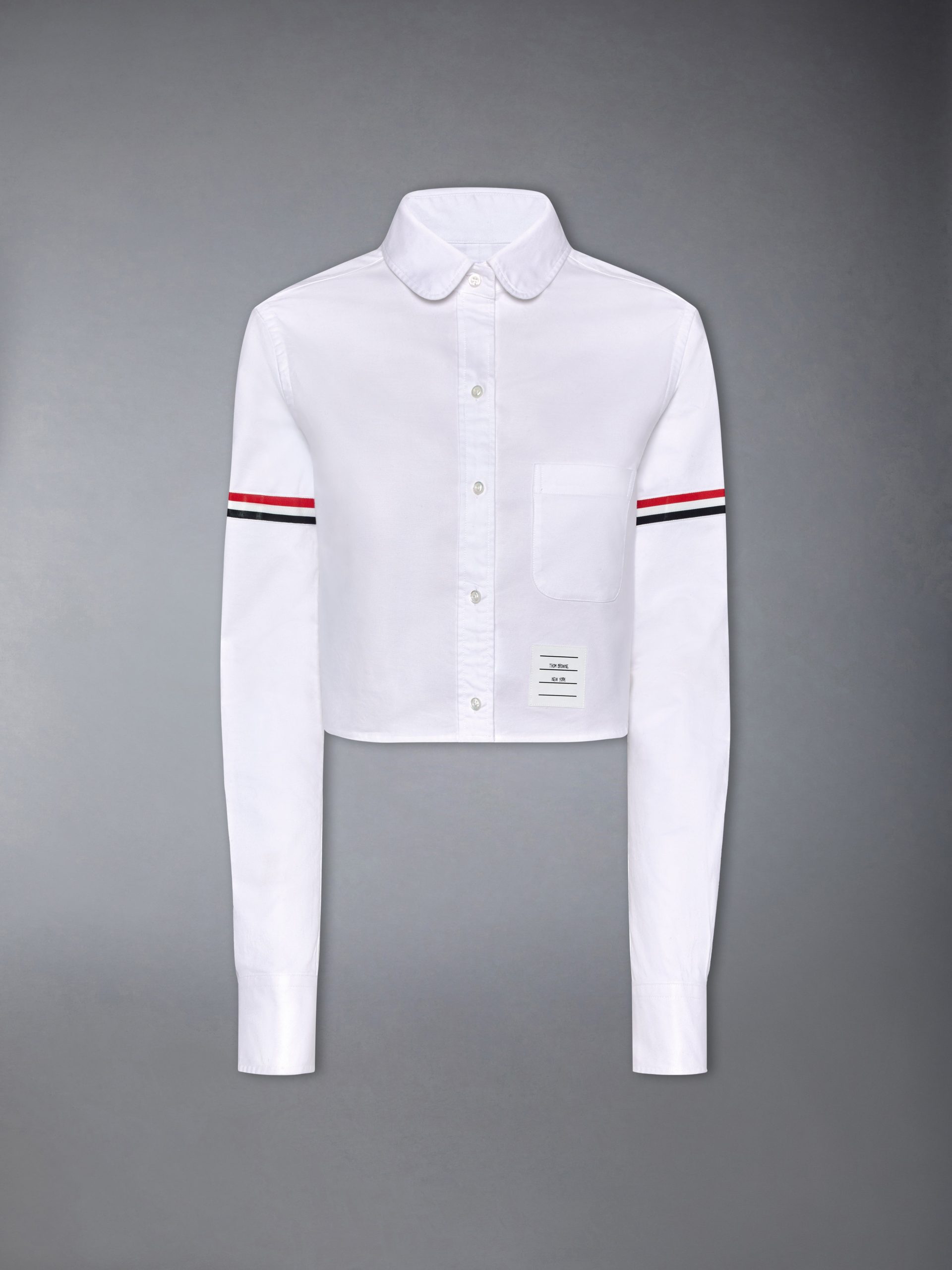 OXFORD ARMBAND CROPPED ROUND COLLAR SHIRT - Image 7