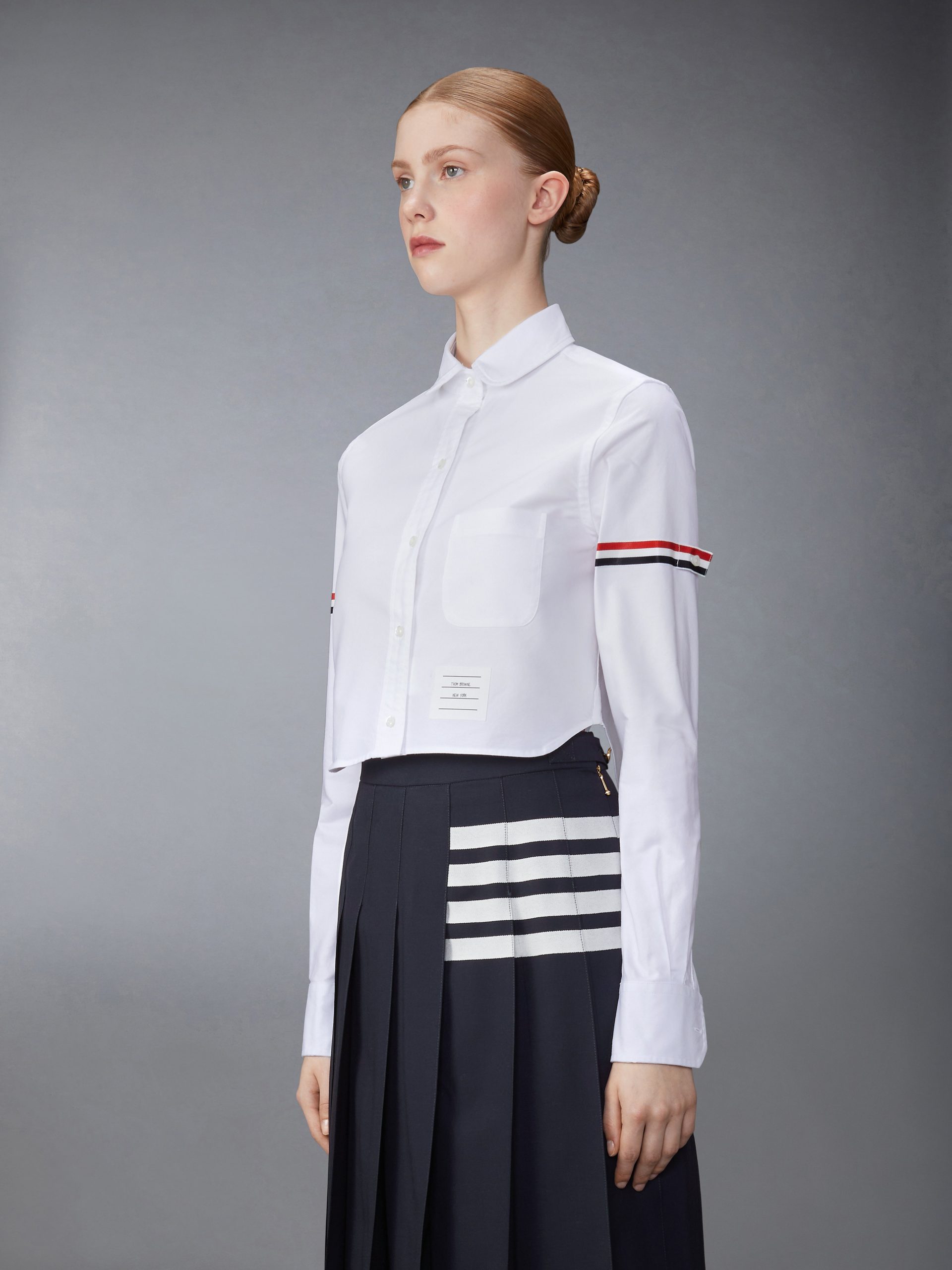 OXFORD ARMBAND CROPPED ROUND COLLAR SHIRT - Image 2