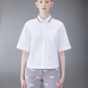 POPLIN BOX PLEAT SHIRT