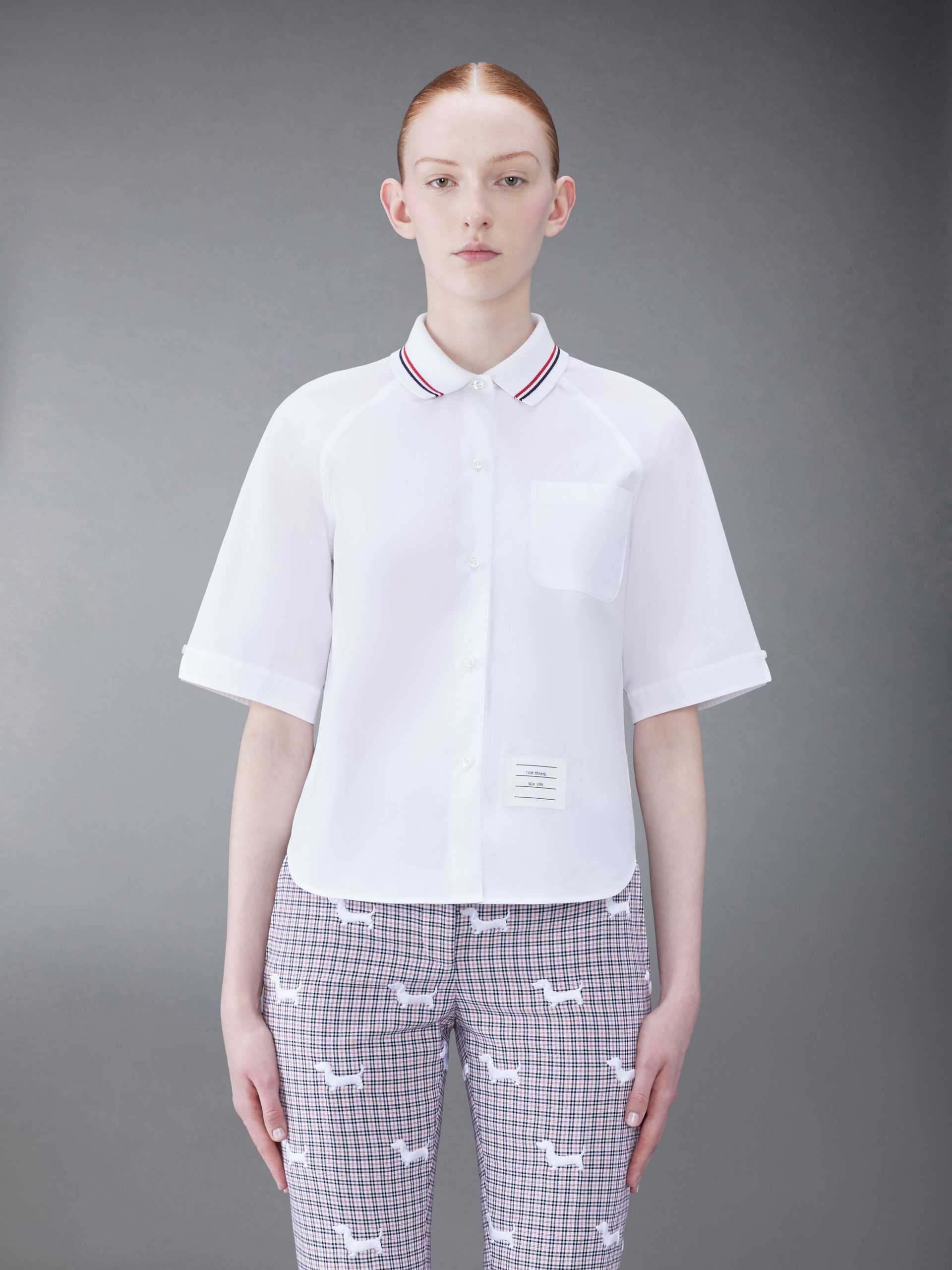 POPLIN BOX PLEAT SHIRT