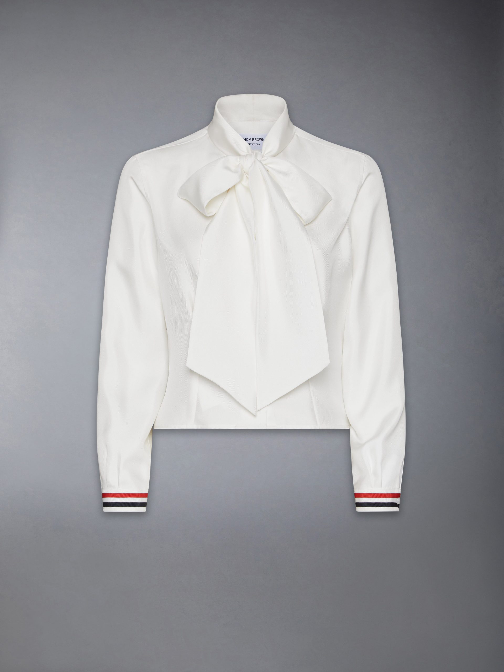 SILK TWILL BOW COLLAR BLOUSE - Image 7