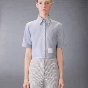 OXFORD CROPPED SHORT SLEEVE SHIRT