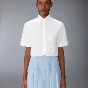 POPLIN CROPPED SHORT SLEEVE SHIRT