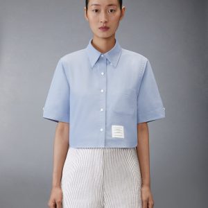 OXFORD CROPPED SHORT SLEEVE SHIRT