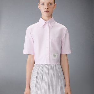 OXFORD CROPPED SHORT SLEEVE SHIRT