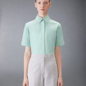 OXFORD ROUND COLLAR SHORT SLEEVE SHIRT