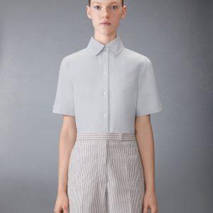 OXFORD ROUND COLLAR SHORT SLEEVE SHIRT