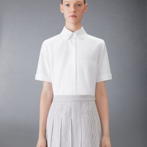 OXFORD ROUND COLLAR SHORT SLEEVE SHIRT