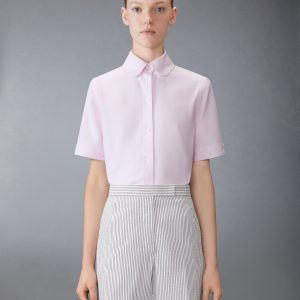 OXFORD ROUND COLLAR SHORT SLEEVE SHIRT