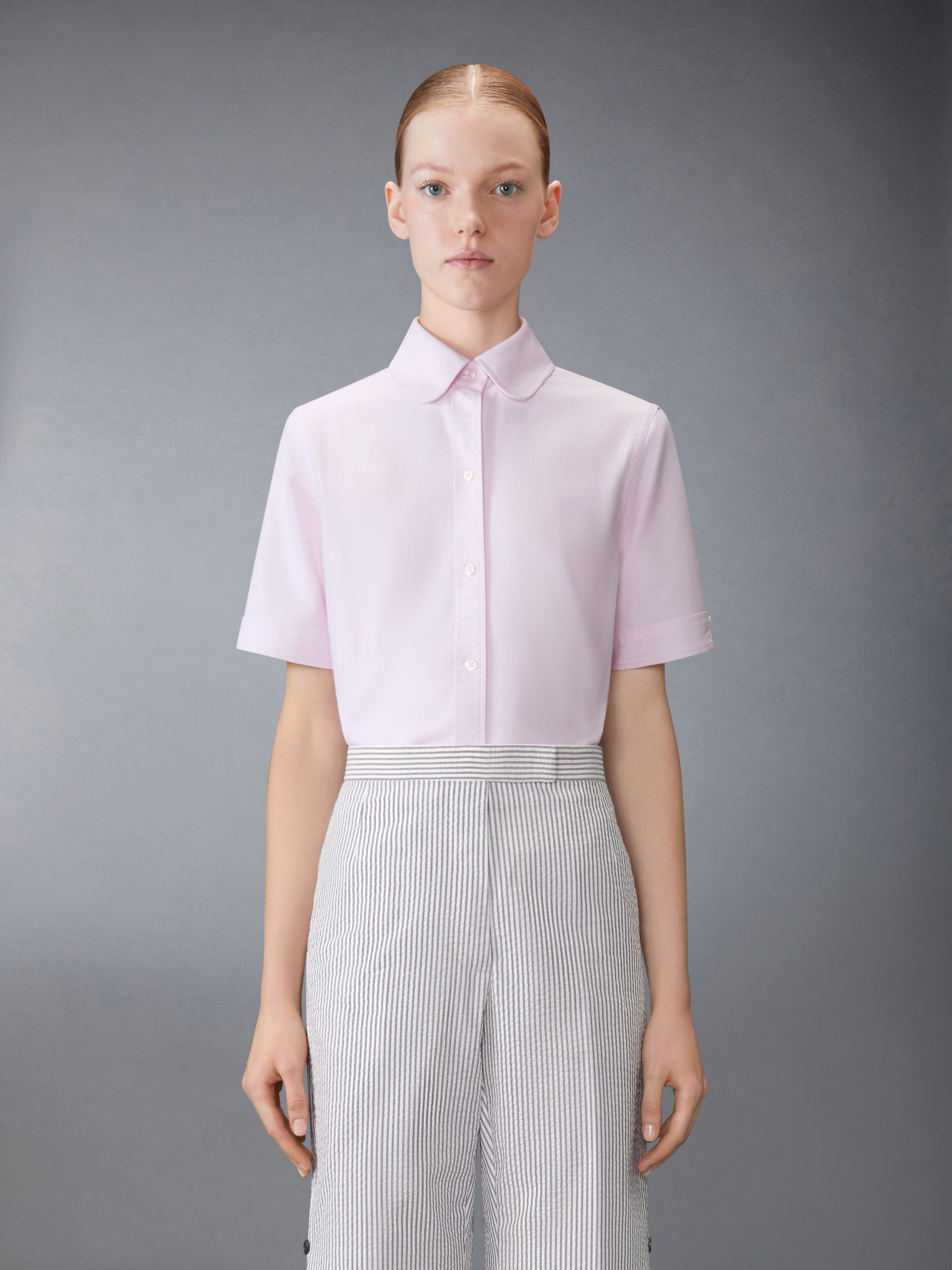 OXFORD ROUND COLLAR SHORT SLEEVE SHIRT