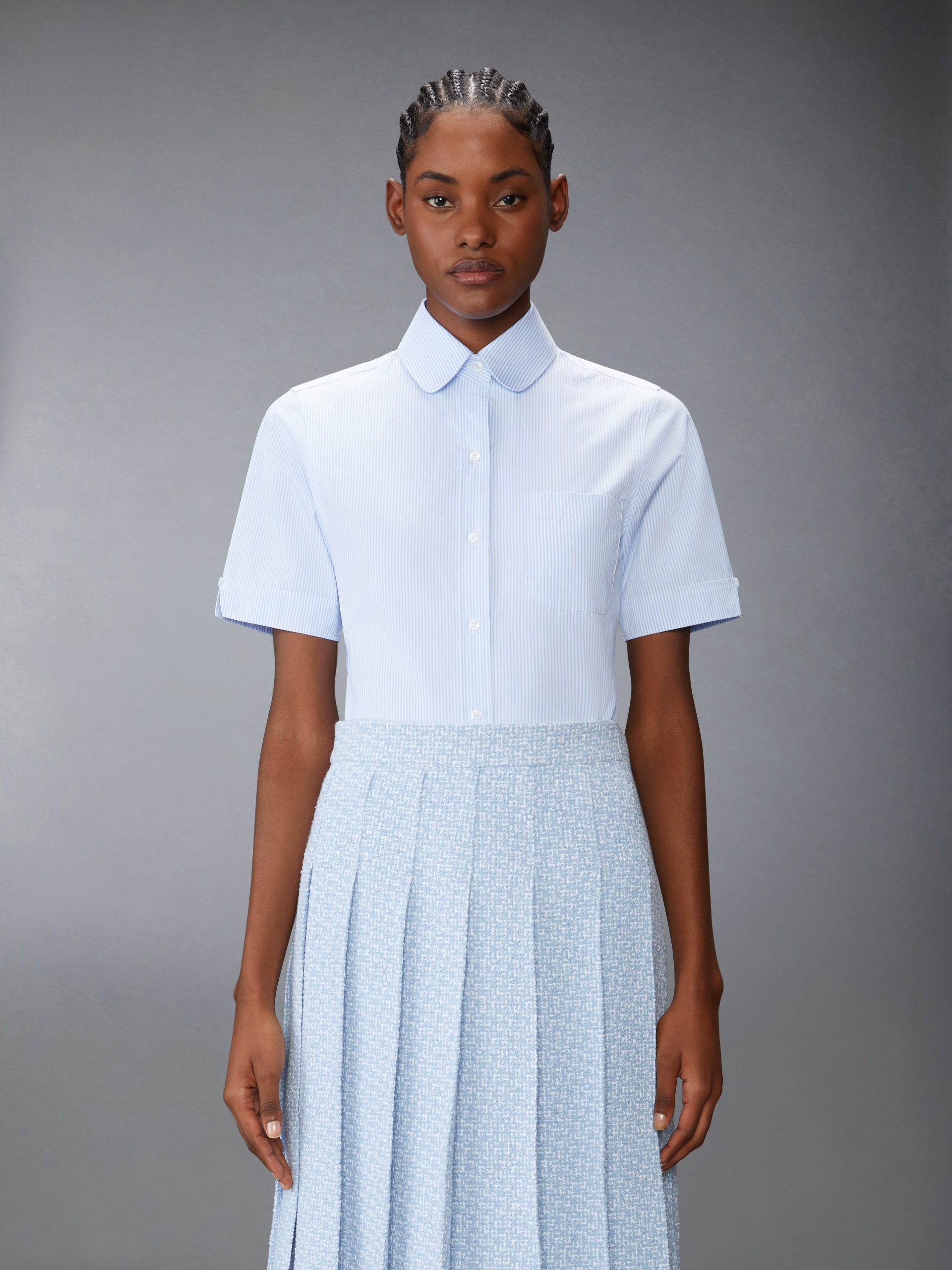 MICRO UNIVERSITY STRIPED POPLIN SHORT SLEEVE SHIRT - Image 2