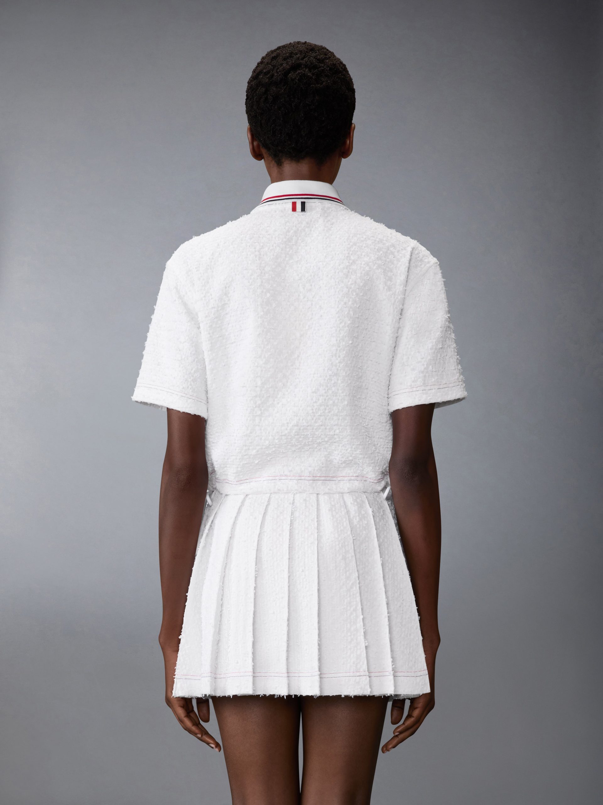 EYELASH RIBBON TWEED DRAWSTRING HEM POLO - Image 2