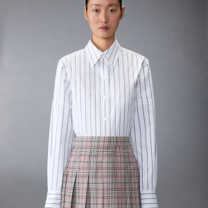 BAR STRIPE POPLIN ARMBAND EASY FIT SHIRT