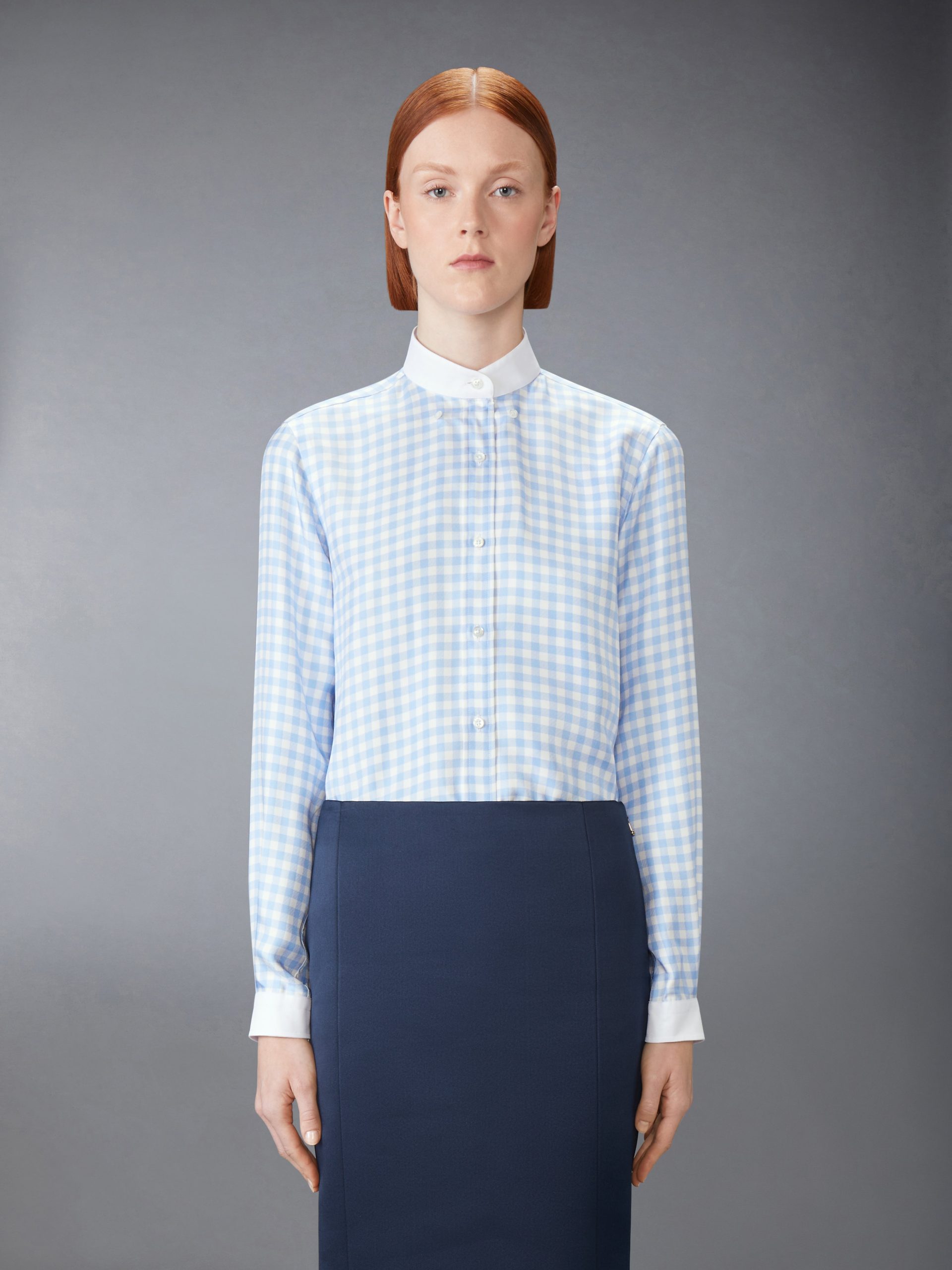 SILK TWILL GINGHAM SHIRT