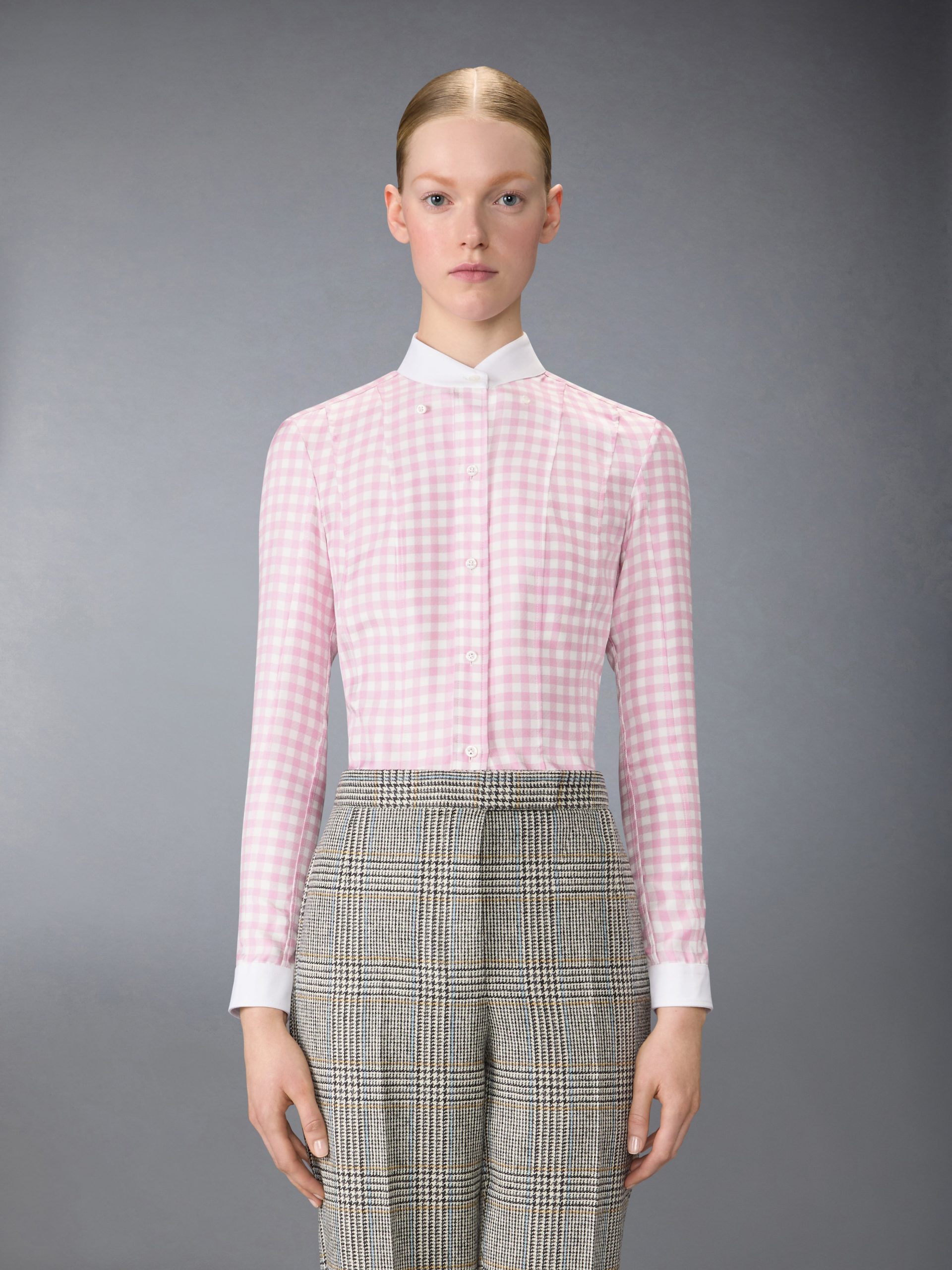 SILK TWILL GINGHAM SHIRT