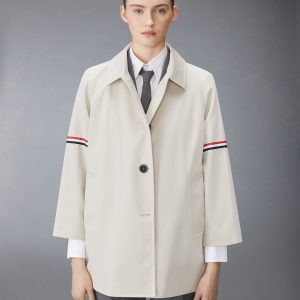 COTTON TWILL ARMBAND CROPPED CAR COAT