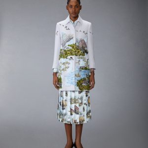 SCENIC TOILE APPLIQUE BAL COLLAR OVERCOAT