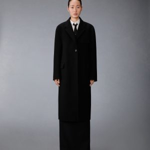 BOILED WOOL CASHMERE CHESTERFIELD COAT