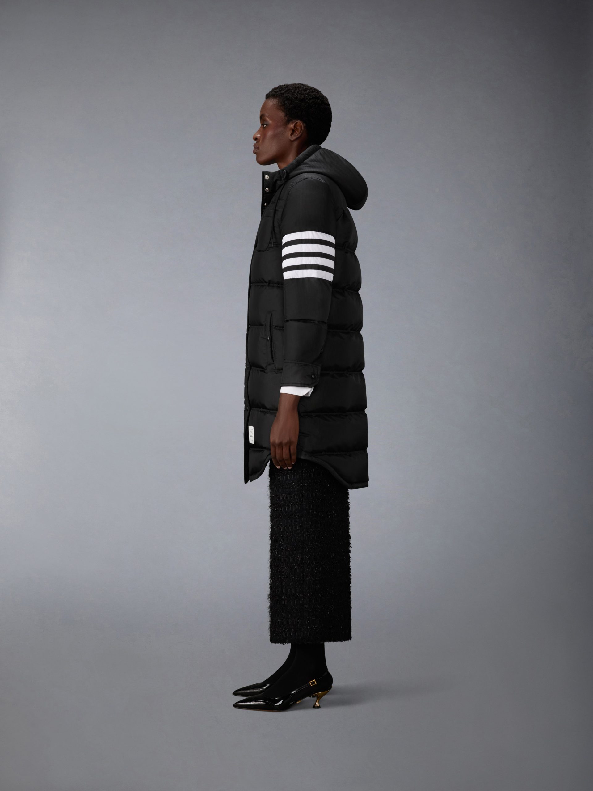 SHINY RIPSTOP LIGHTWEIGHT DOWN FILLED 4-BAR PARKA - Image 2