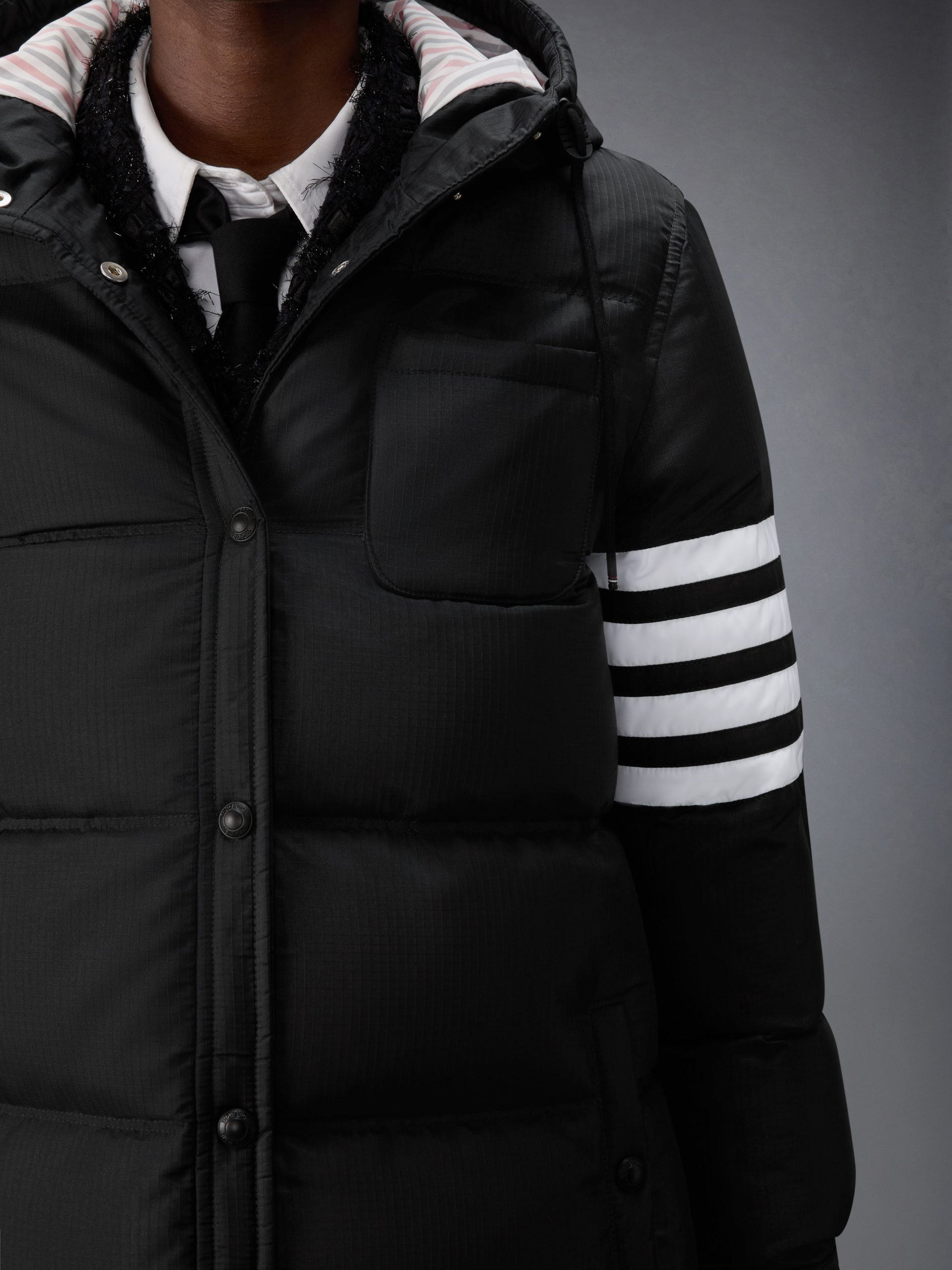 SHINY RIPSTOP LIGHTWEIGHT DOWN FILLED 4-BAR PARKA - Image 6