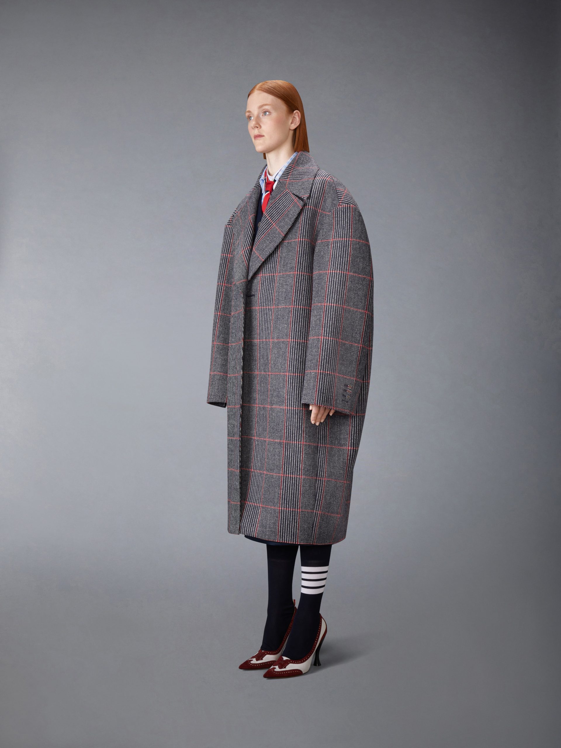 CHECK HUNTING TWEED COCOON COAT - Image 2