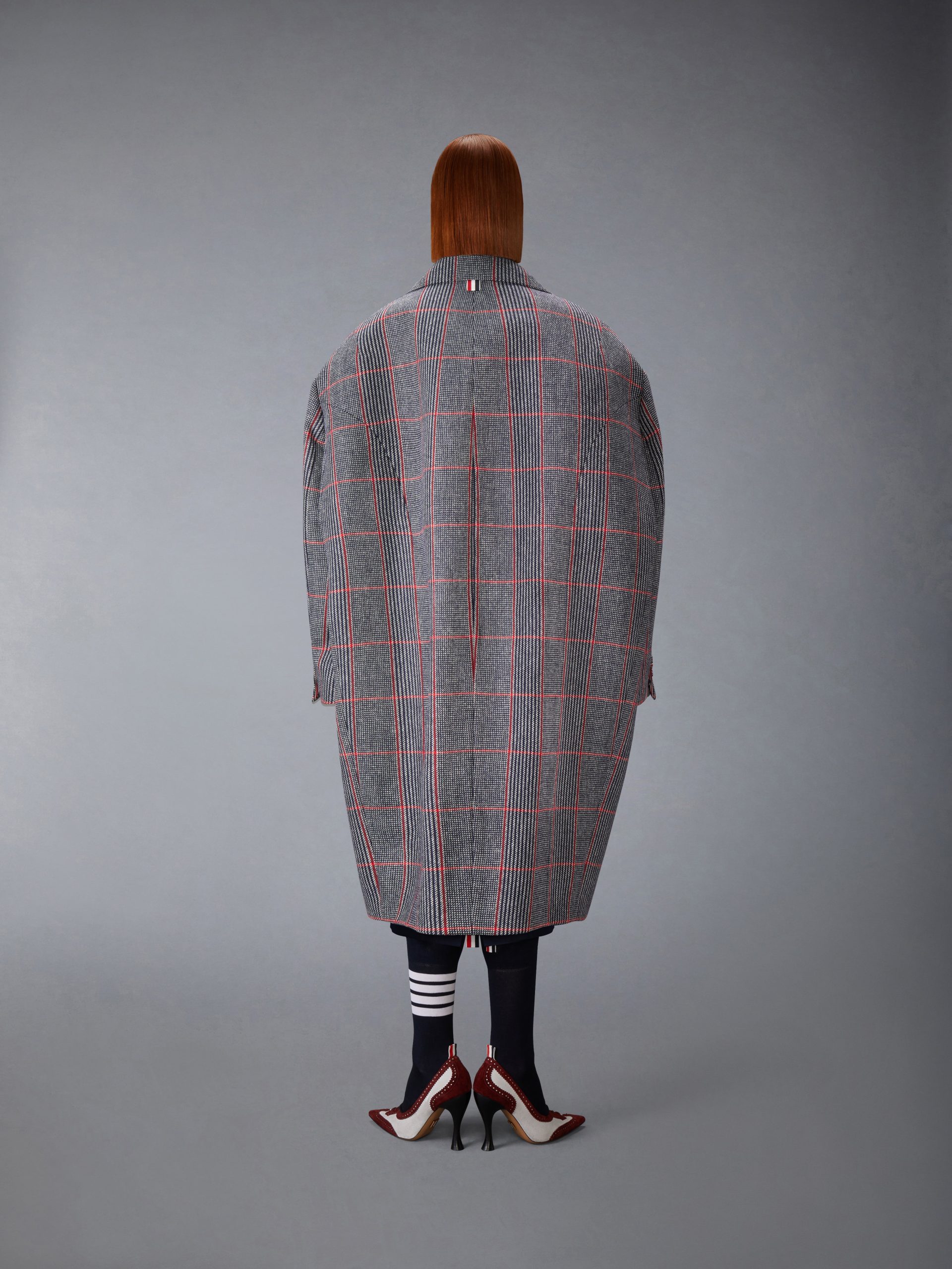 CHECK HUNTING TWEED COCOON COAT - Image 3