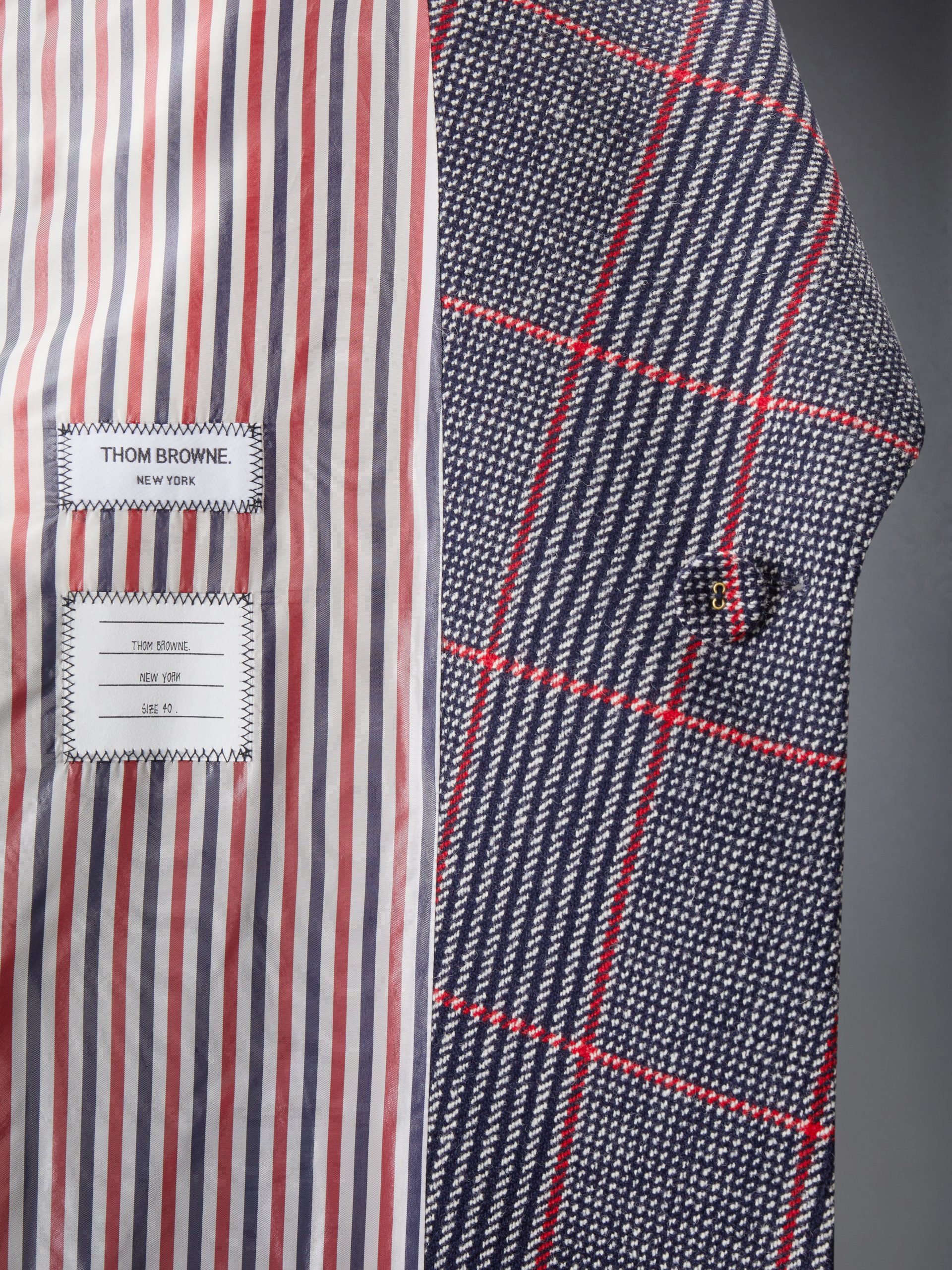 CHECK HUNTING TWEED COCOON COAT - Image 4