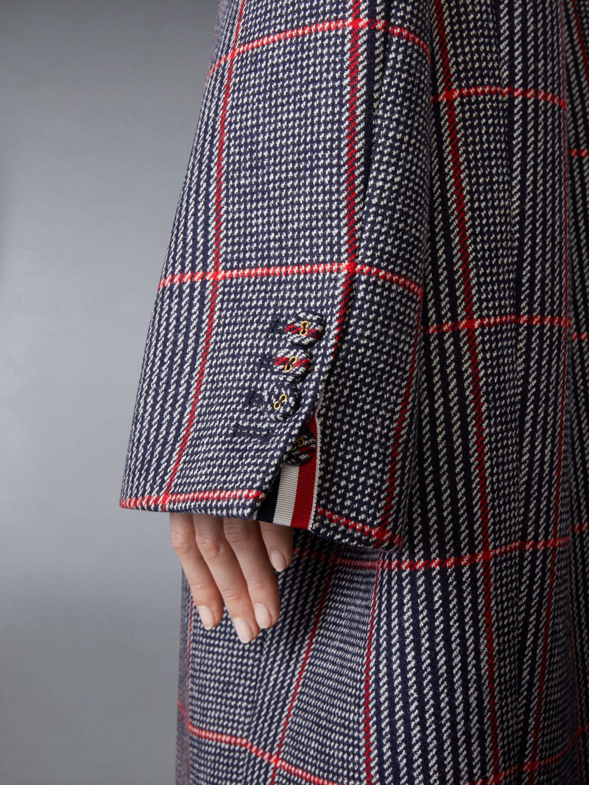 CHECK HUNTING TWEED COCOON COAT - Image 5