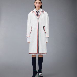 SATIN RIBBON TWEED RAGLAN COAT